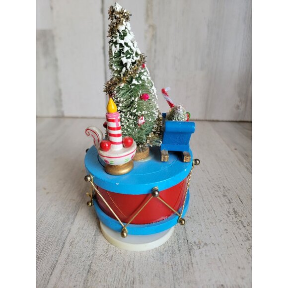 Vintage musical drum angel tree wind up Xmas home decor - Picture 6 of 7